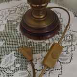Lampe à poser en bronze et verre, Art Nouveau