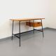 Pierre Paulin vintage modernist desk in oak wood and black metal