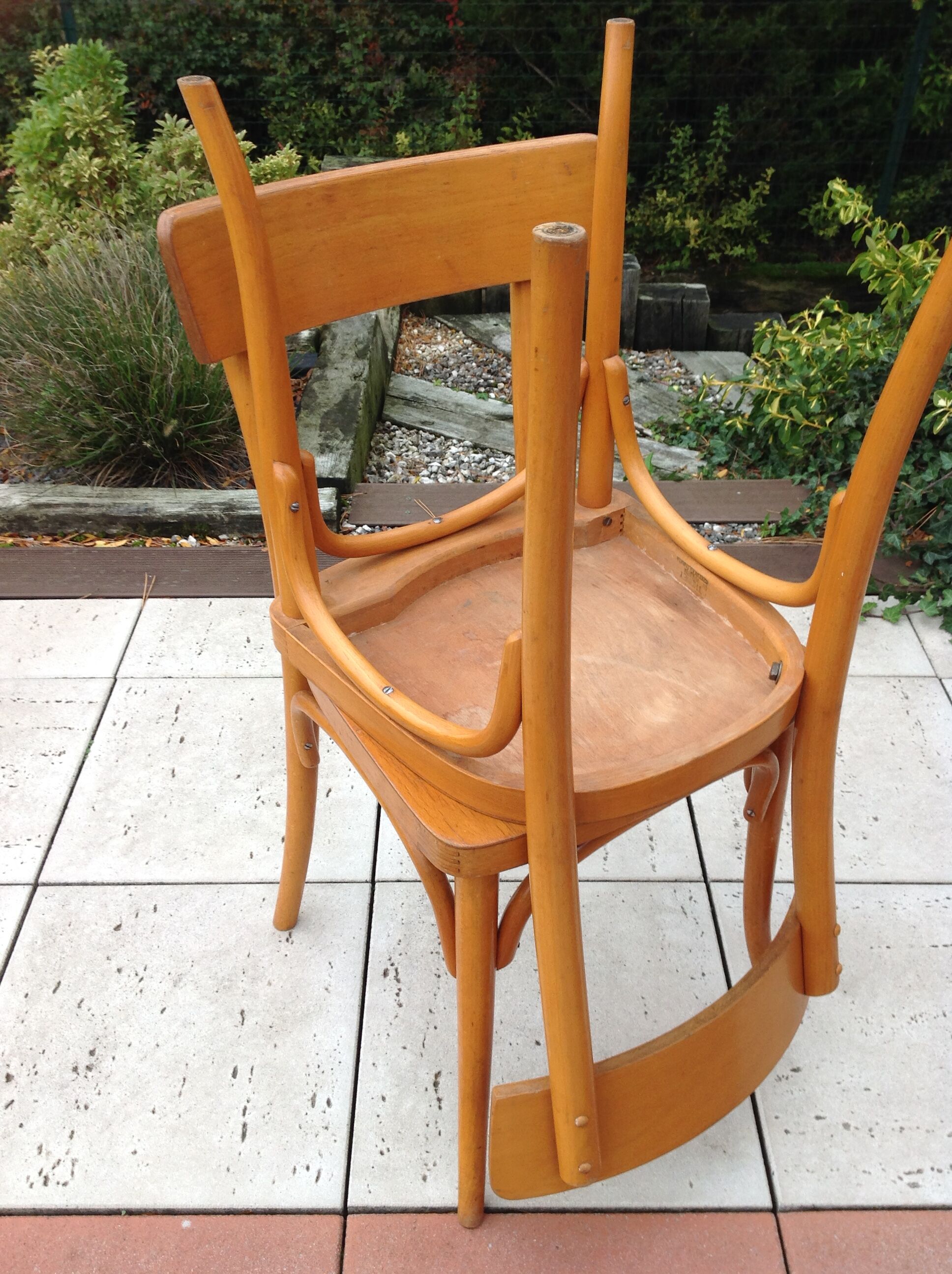 Pair of Thonet bistro chairs, 30-40s