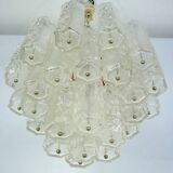 Mid-Century Toni Zuccheri for Venini, corteccia murano glass chandelier. 1960s Italy