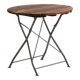 Table de jardin pliante ancienne en bois et fer – Europe centrale, vers 1950