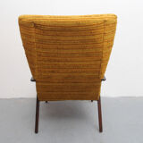 Fauteuil des années 1950 jaune ocre