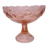 Cup mounted on foot patterns fruit glass pink