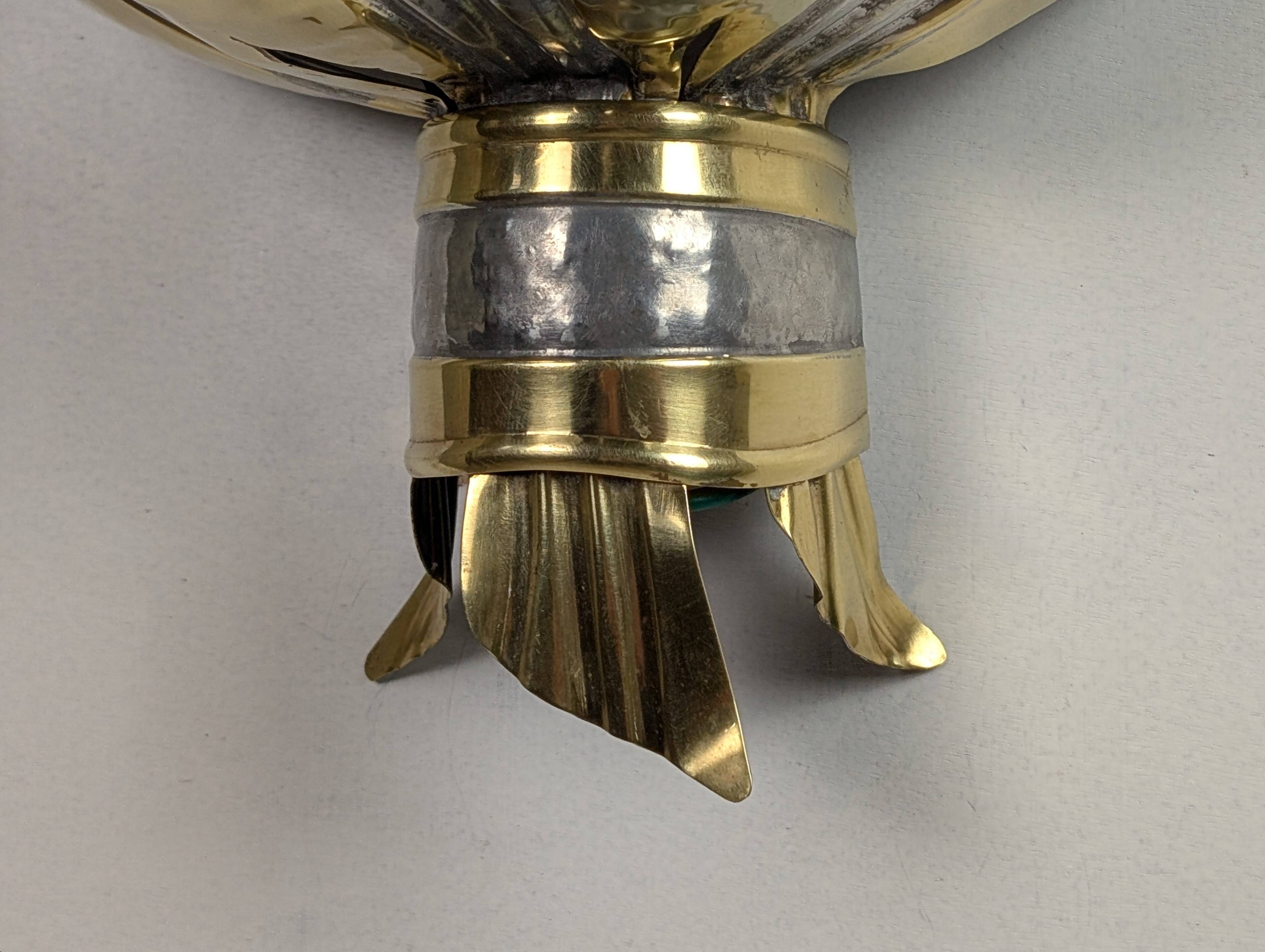70' brass lotus wall light