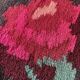 Very Old Romanian floral handwoven carpet made in wool, bohemian design