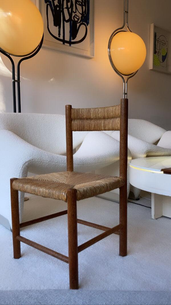 Paire chaise enfant paille design 1950/1960