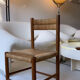 Paire chaise enfant paille design 1950/1960