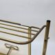 Coat rack with 4 hooks with shelf and vintage mirror in golden metal