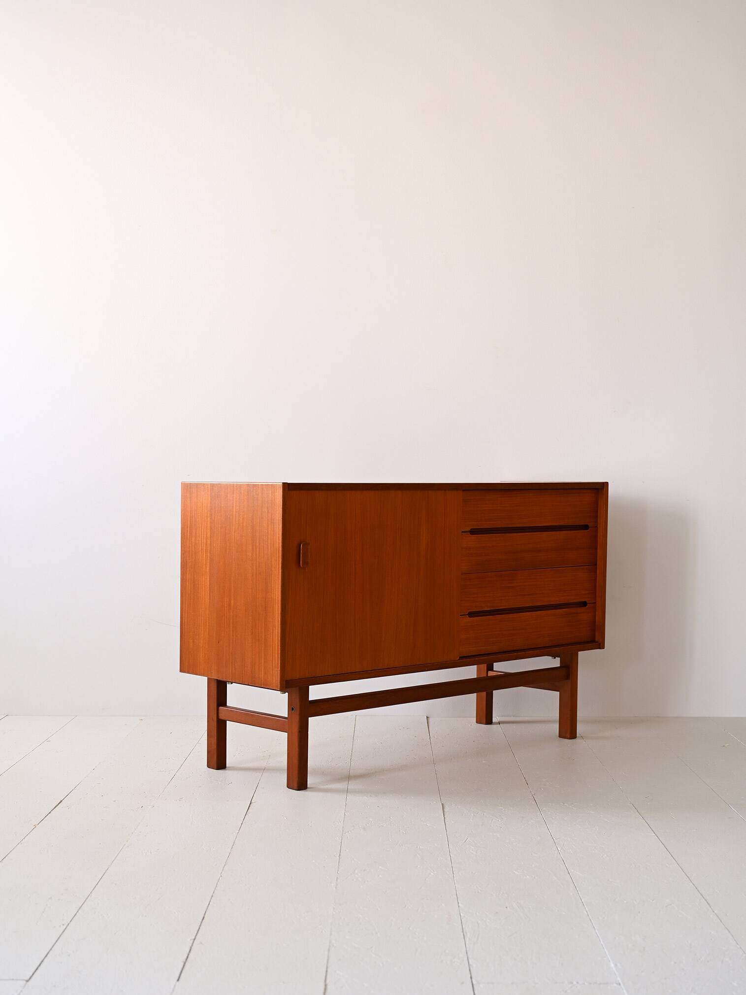 Teak sideboard with sliding door