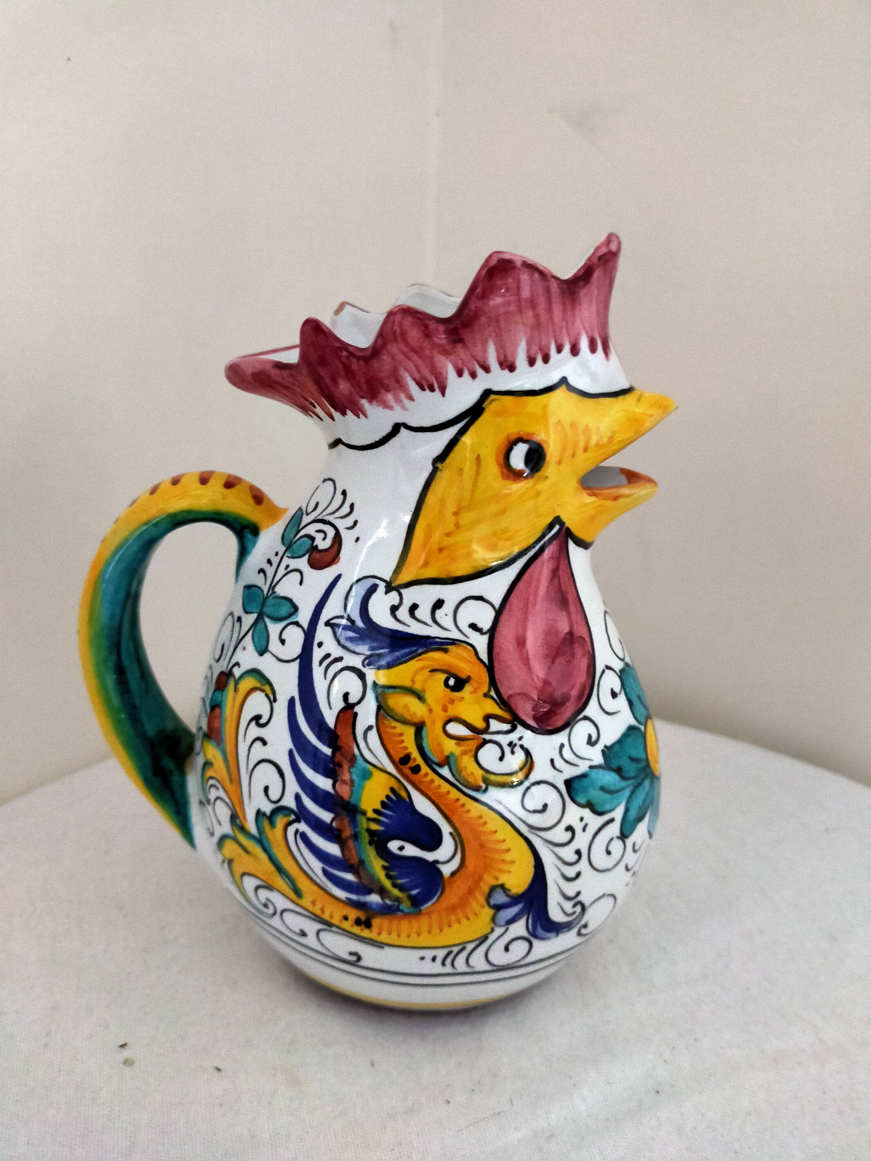 Animal pitcher rooster Sberma dervta decorated and numbered