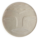 Plate "head with mask" natural stone hand carved