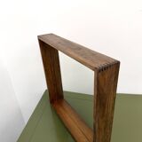 Square modernist wooden mirror — Scandinavian style, 1970s