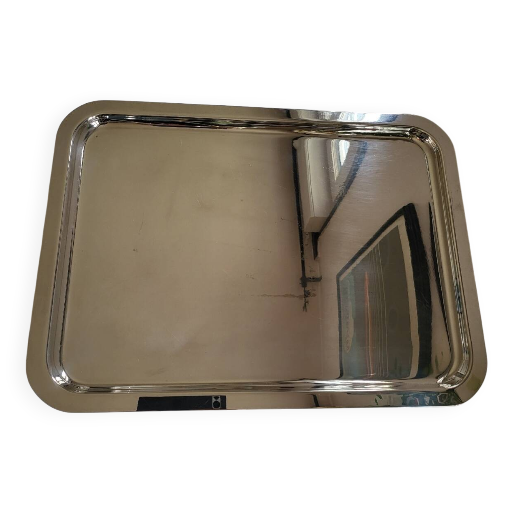 Large Silver Metal Serving Tray