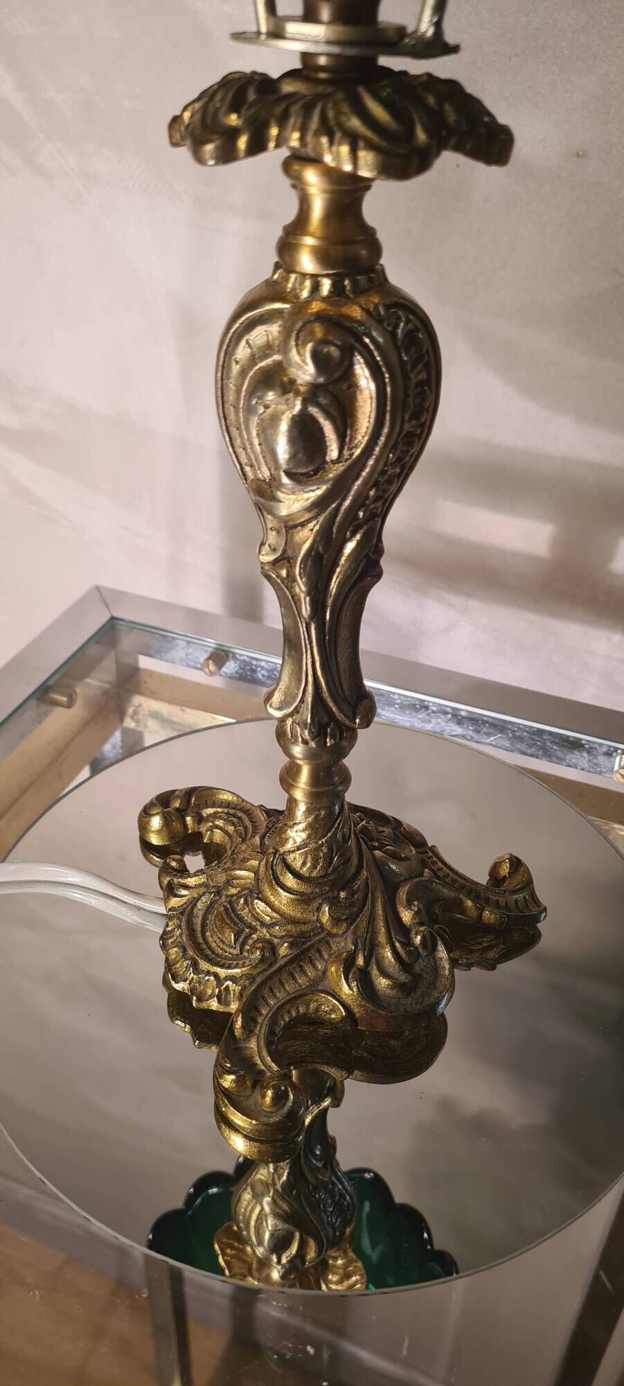 Rocaille style lamp, golden 38x15