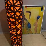 Lampadaire en rotin bambou vintage