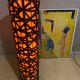 Vintage bamboo rattan floor lamp