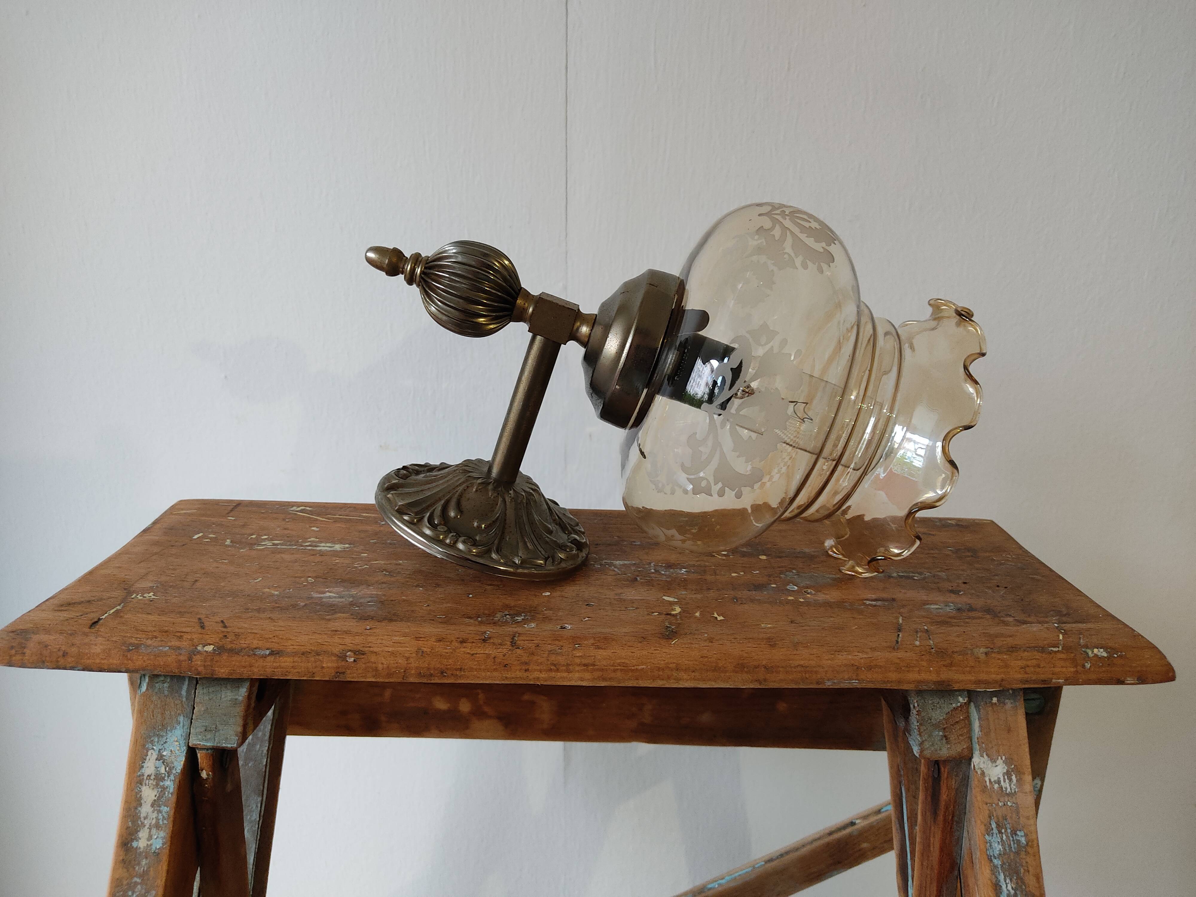 Vintage glass wall lamp