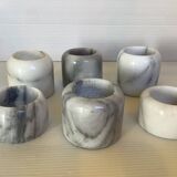 Six marble candlesticks