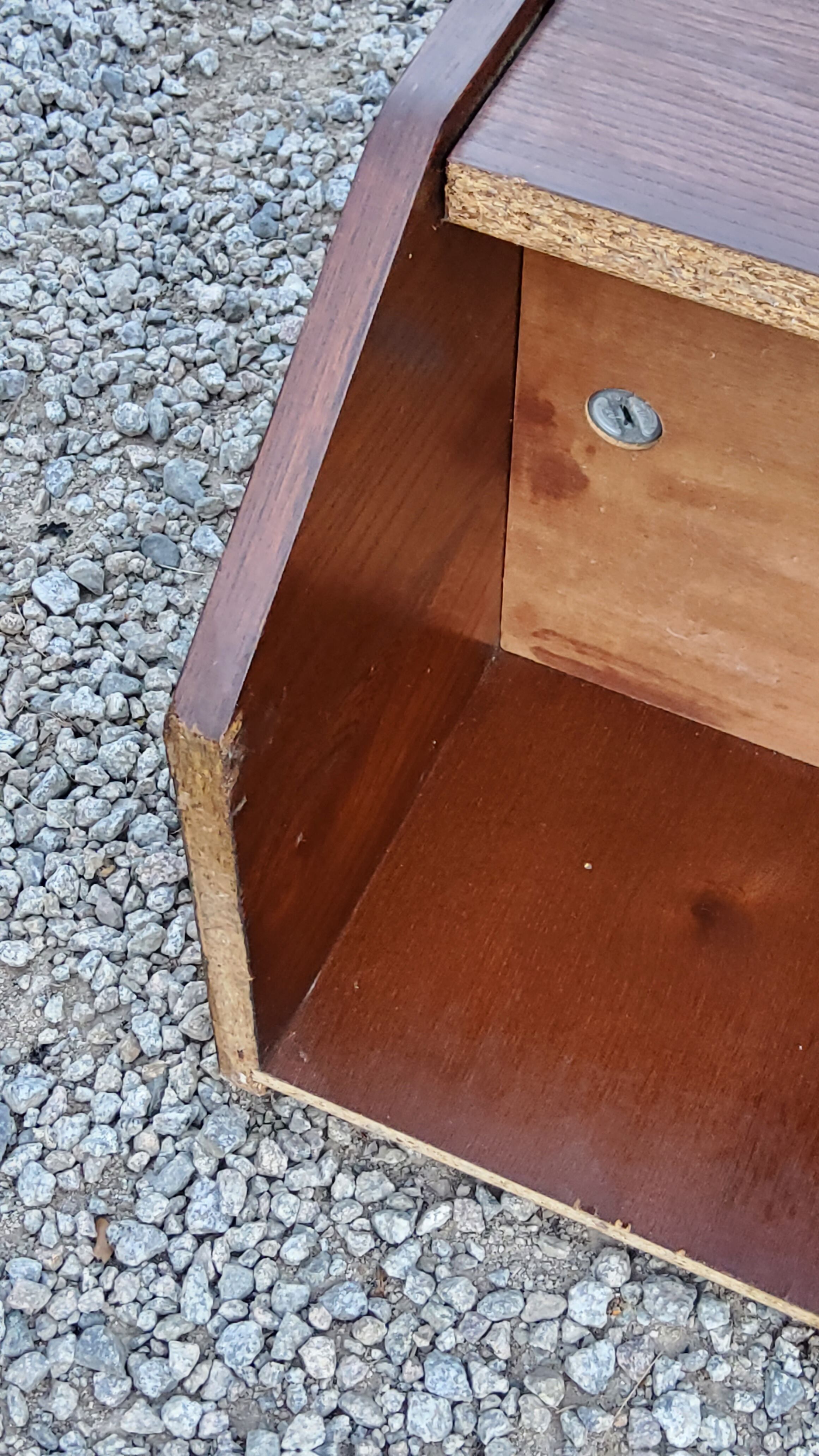 Pair of bedside tables from the 70s in rosewood stained oak veneer