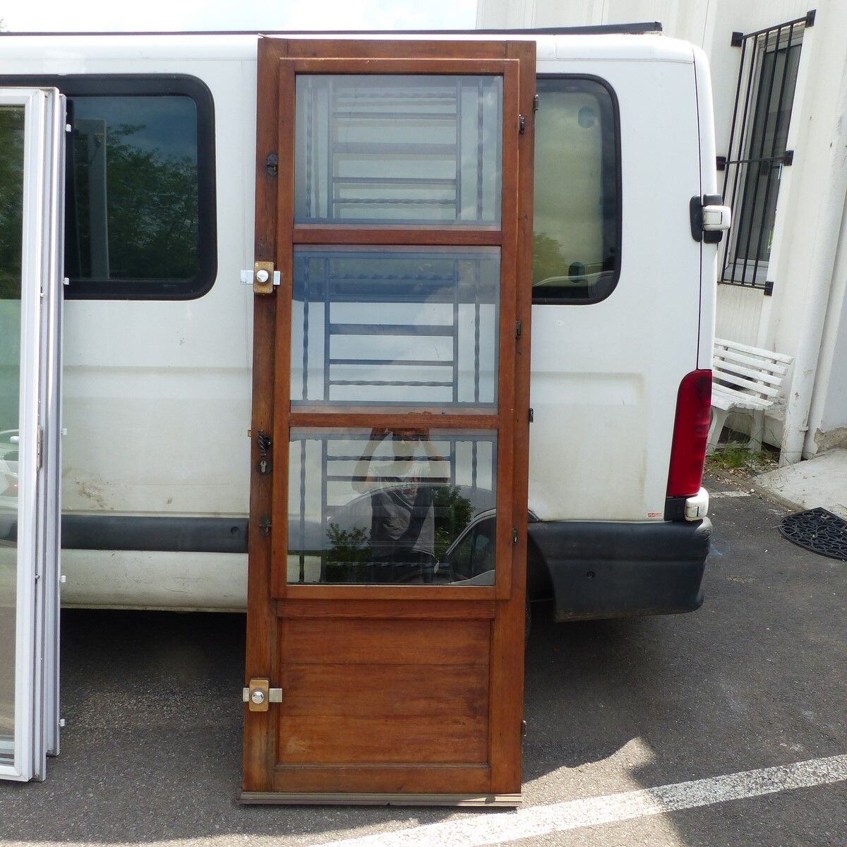 Glazed wood entrance door