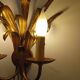 Sheaf of wheat wall lamp in gilded and patinated iron, signed lotti roberto snc.