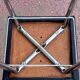 Black faux leather and chrome stool. 1970s, vintage seventies decor.