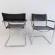 Matteo grassi mg5 set of 2 leather cantilever chairs