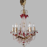 Murano chandelier with red grape pampilles
