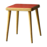 Square Baumann stool from 1970 in red skai