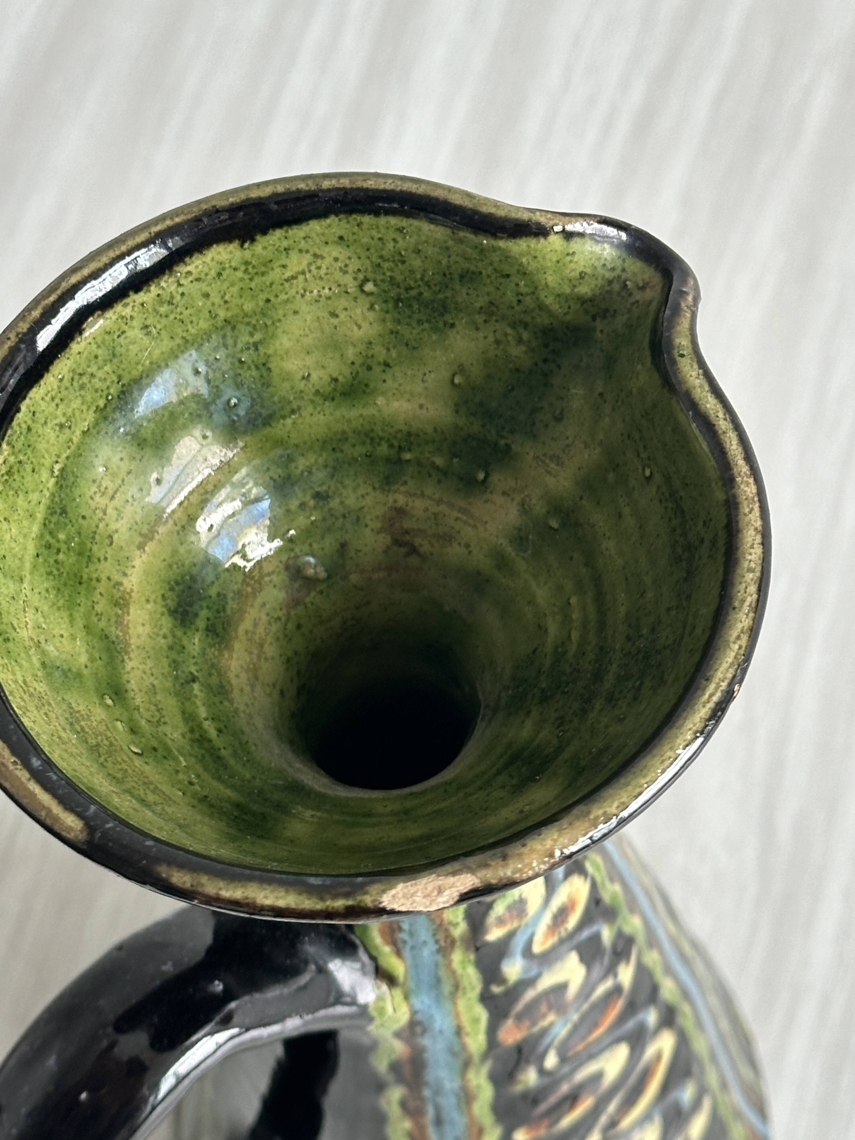 Pitcher, hand painted ceramic decorative pottery