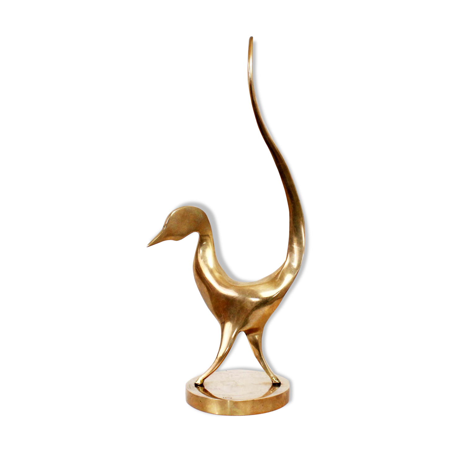 Oiseau brutaliste en bronze par Yves Lohé, années 80