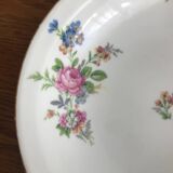Plat Creu Rond En Porcelaine De Limoges Signé PCL Fleur