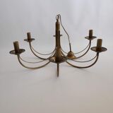 Lustre  en laiton patiné des années 70