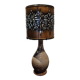Large vintage Accolay lamp with flamed ceramic and metal shade.