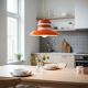 Large orange Space Age dining light