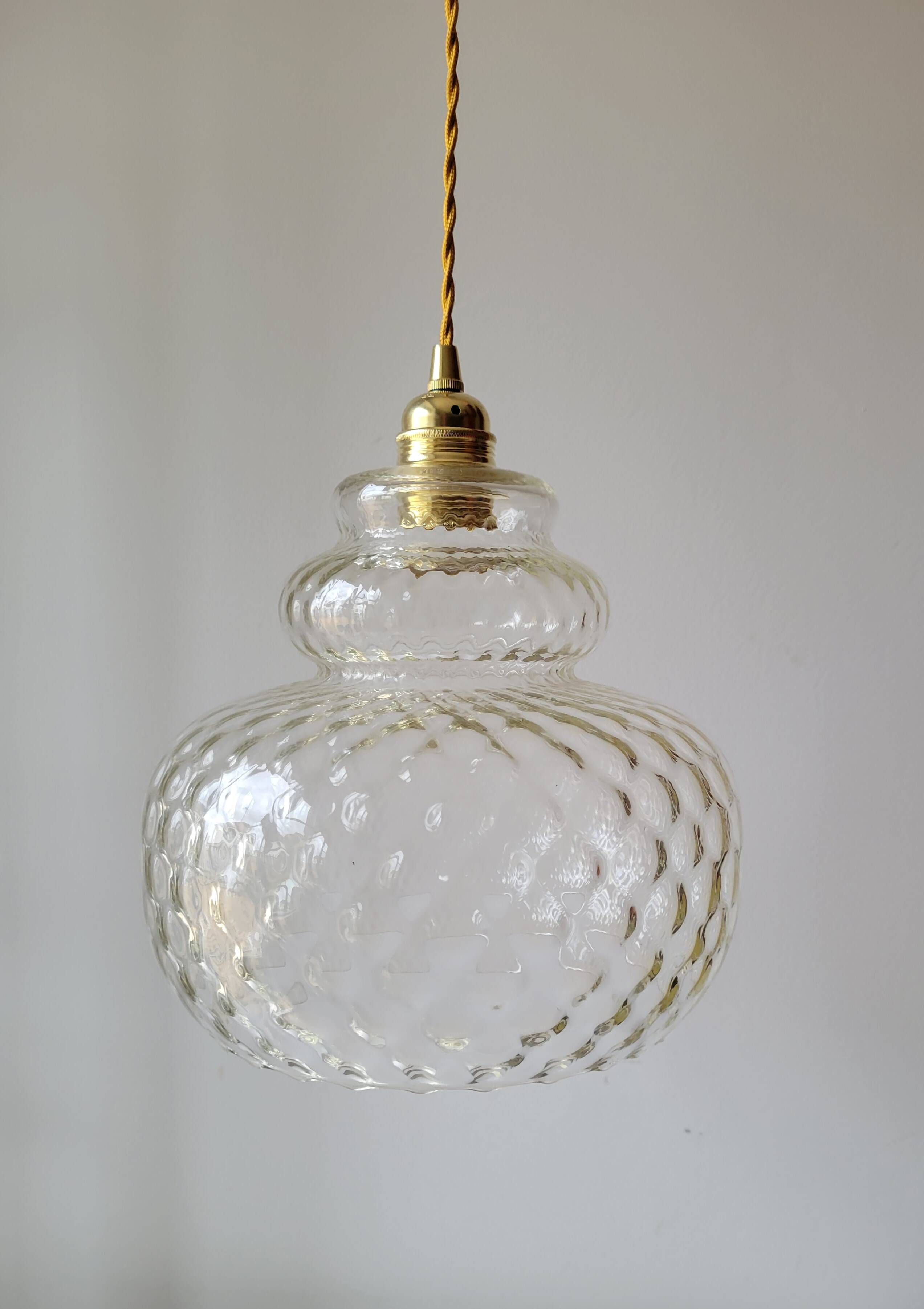 Suspension en verre strié 70s