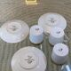 Trio of Limoges Sologne Porcelain Cups and Saucers