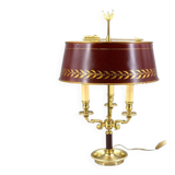 Lampe Bouillotte Bronze Style Empire Abat-jour & Pied laqué Bordeaux