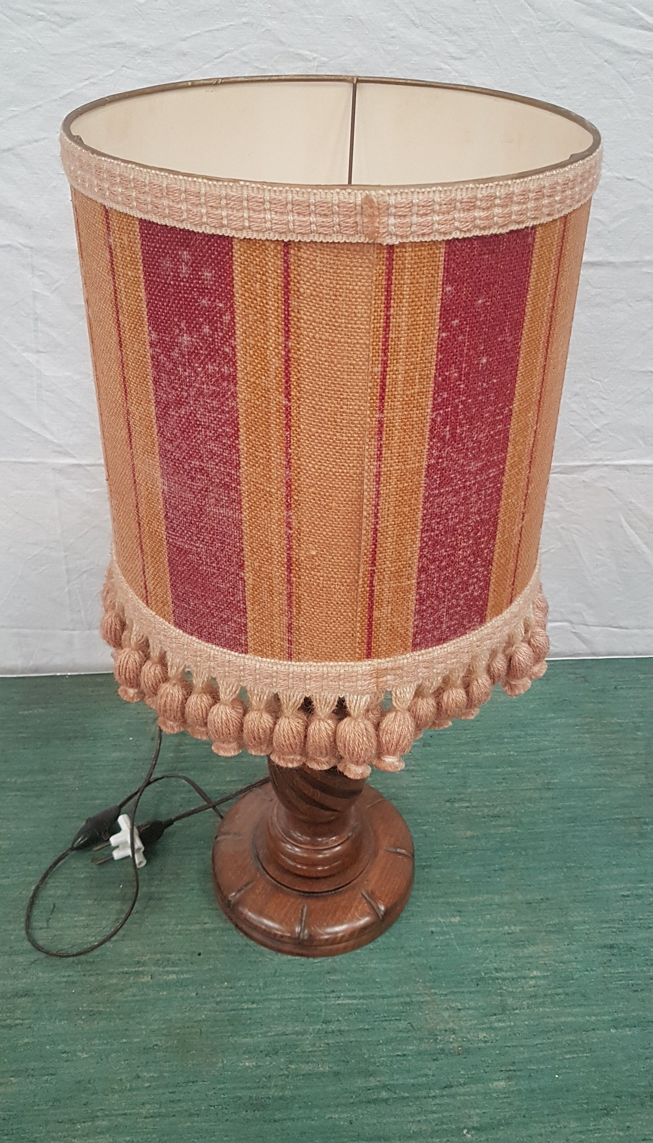 Wooden foot table lamp lampshade