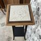 Wood and marble stool