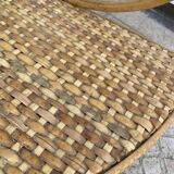 Vintage rattan corner shelf
