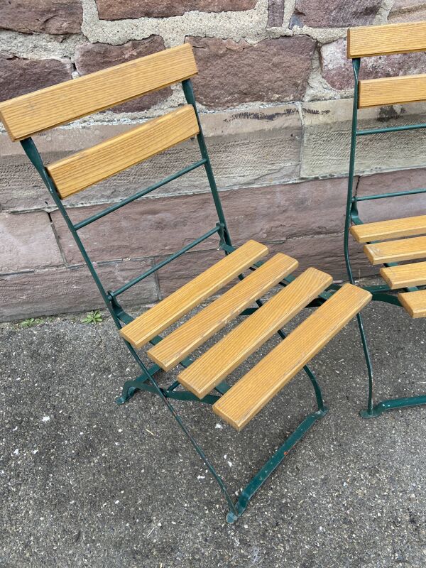 4 chaises de jardin terrasse pliantes vintage