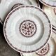 6 Gien soup plates in ecru and brown ironstone