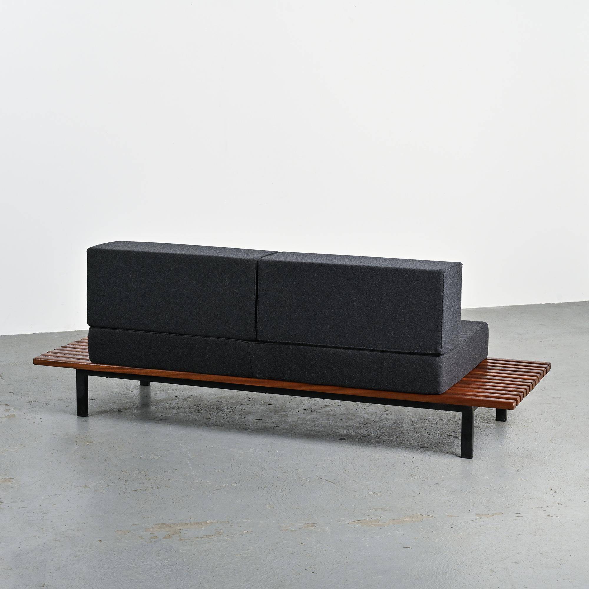 Cansado bench in mahogany by Charlotte Perriand, Mauritania, 1962