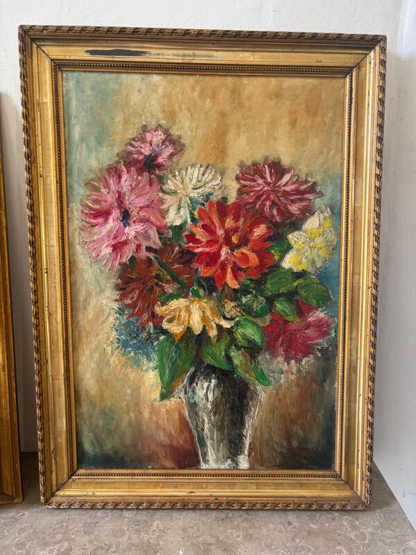 Bouquet de fleurs signé de 1963