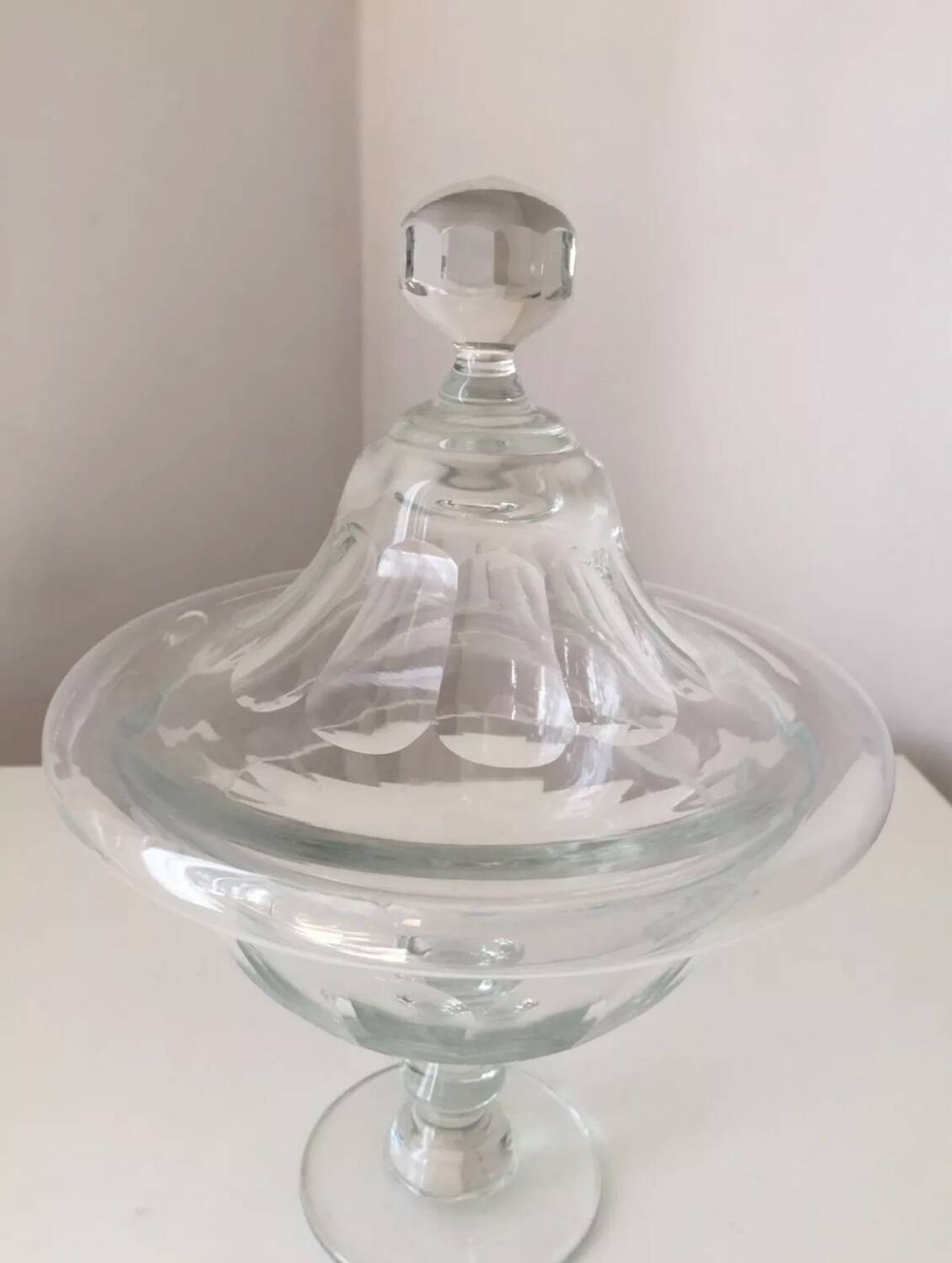 Ancienne bonbonnière, drageoir en cristal de style Baccarat