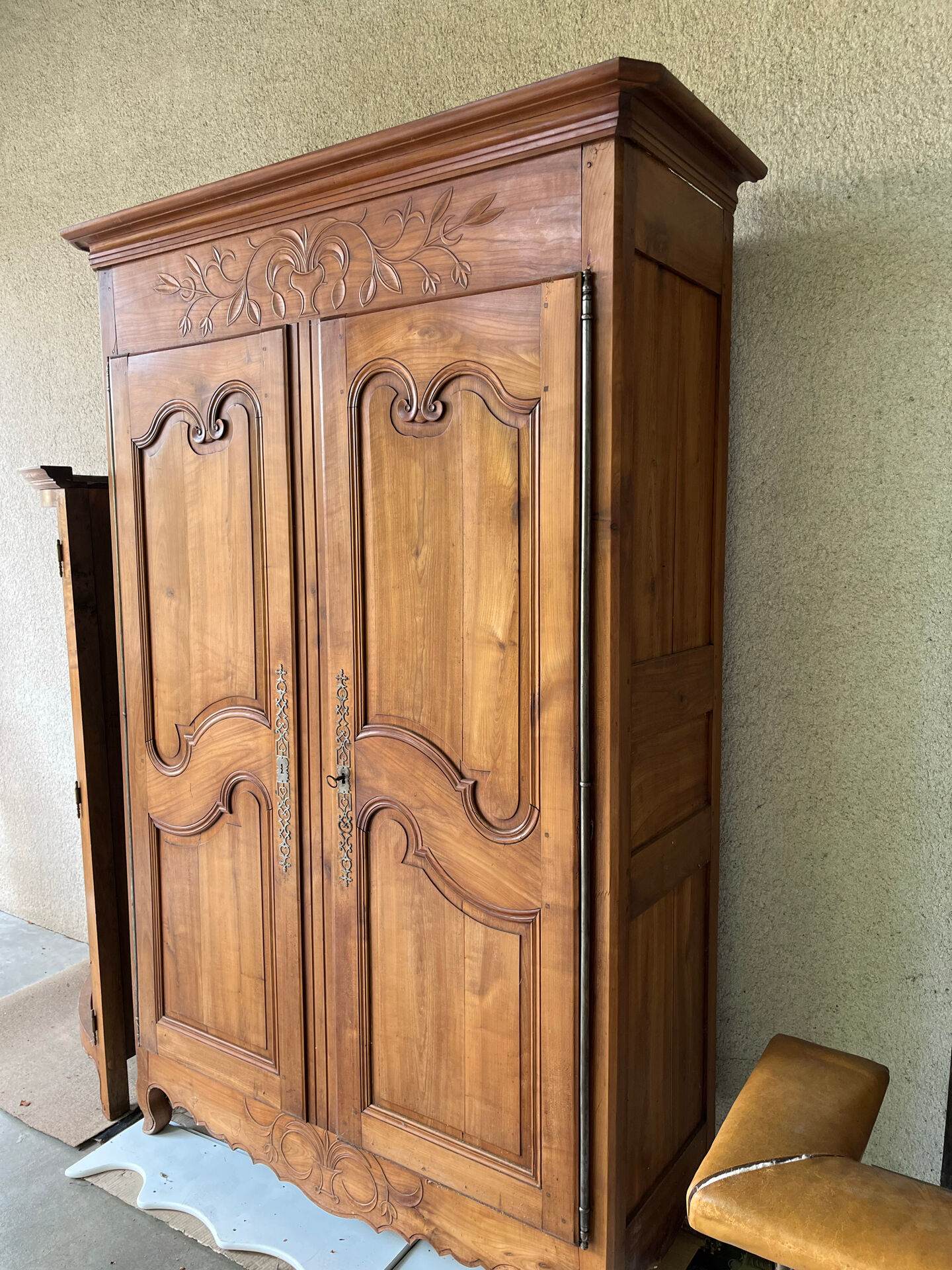 Antique cherry wood wardrobe – 19th century – Louis XV style