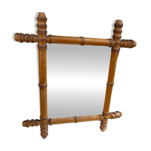 Miroir ancien en bois - bambou
