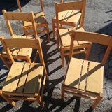 Les arcs mobilier series of 6 chairs by Charlotte Perriand