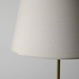 Lampadaire scandinave en laiton et bois noir, années 1950/60